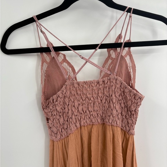 Free People one Adella Frilled boho bohemian Chemise Dress mini size xs - Picture 7 of 14